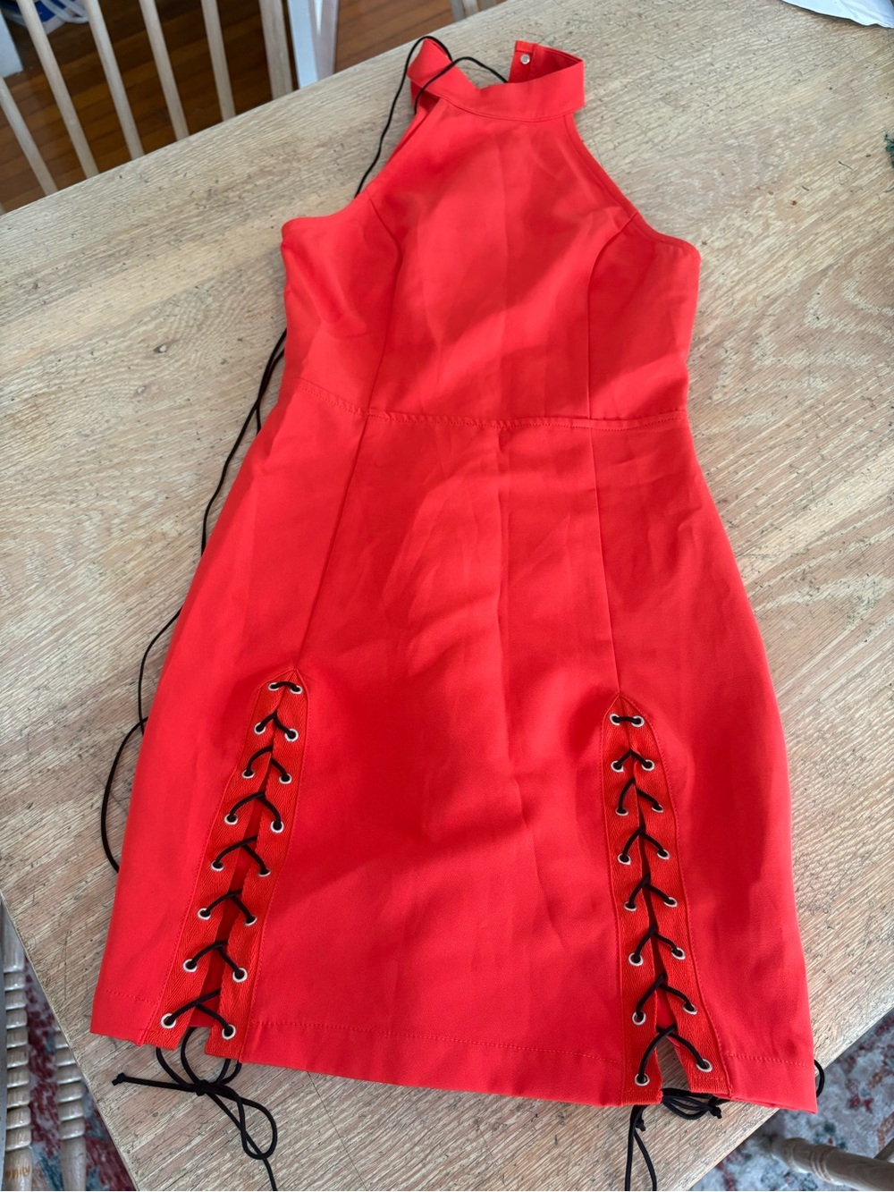 By The Way bright orange and black mini dress NWOT XS